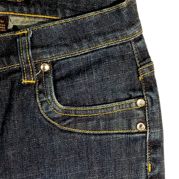 ROCAWEAR JEANS Girls 14 3 Pair Lot 2 Denim 1 Black Metallic Stitch Slim Leg - Picture 3 of 12